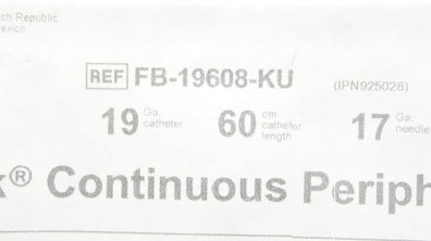 Teleflex FB-19608-KU FlexBlock Continuous Peripheral Nerve Block Kit 19Ga